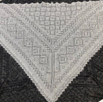 Оренбургский пуховый платок-косынка П3-130184-33 серый меланж