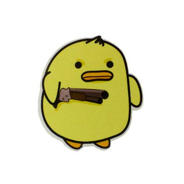 Значок деревянный (брошь)  Утка Мем Bad. Fire Pin