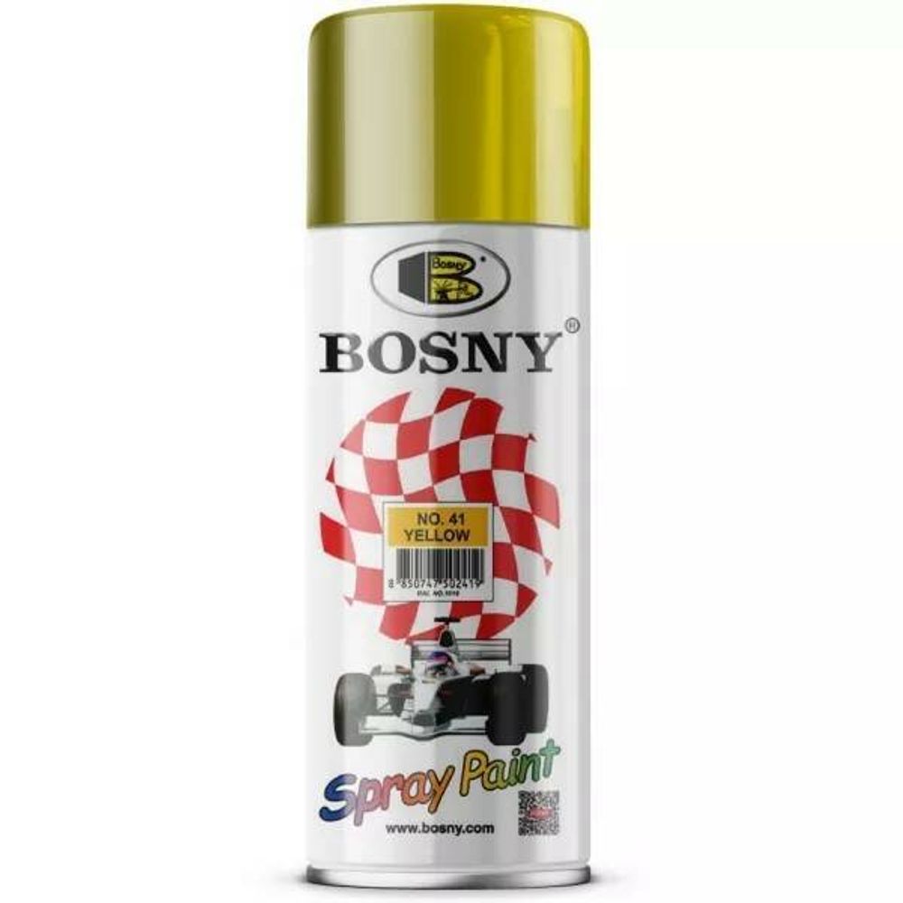 Краска аэрозольная Bosny №41 желтая 400мл(300г)