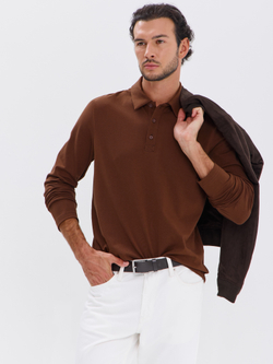 Повседневный базовый лонгслив поло