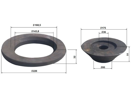 Конус 150мм и фланец для легких грузовиков стенда балансировочного AE&T ELC+F