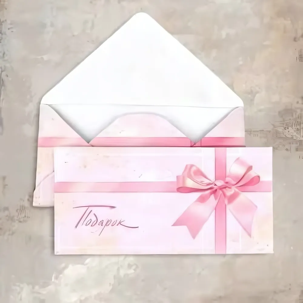 Конверт «Подарок (розовый бант)» Cn232