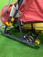 Коляска комбинированная «Ника Детям НД 7-3» джинс красный (арт. НД7-3/2)