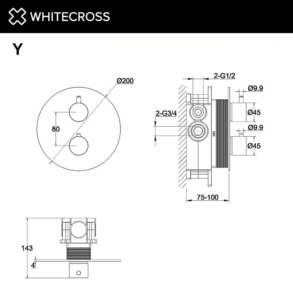 Смеситель для душа WhiteCross Y Y1236GLB матовое золото