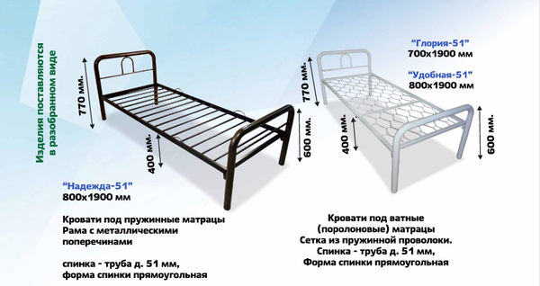 КРОВАТИ ГЛОРИЯ И НАДЕЖДА