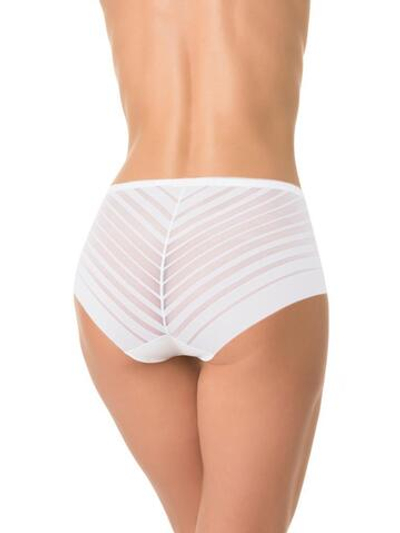 Высокие трусики с полосками разной ширины (Размер: XL) (Цвет: бежевый)