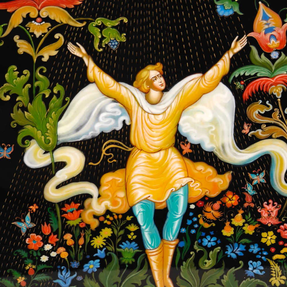 Панно Палех "Иван и Жар-птицы"