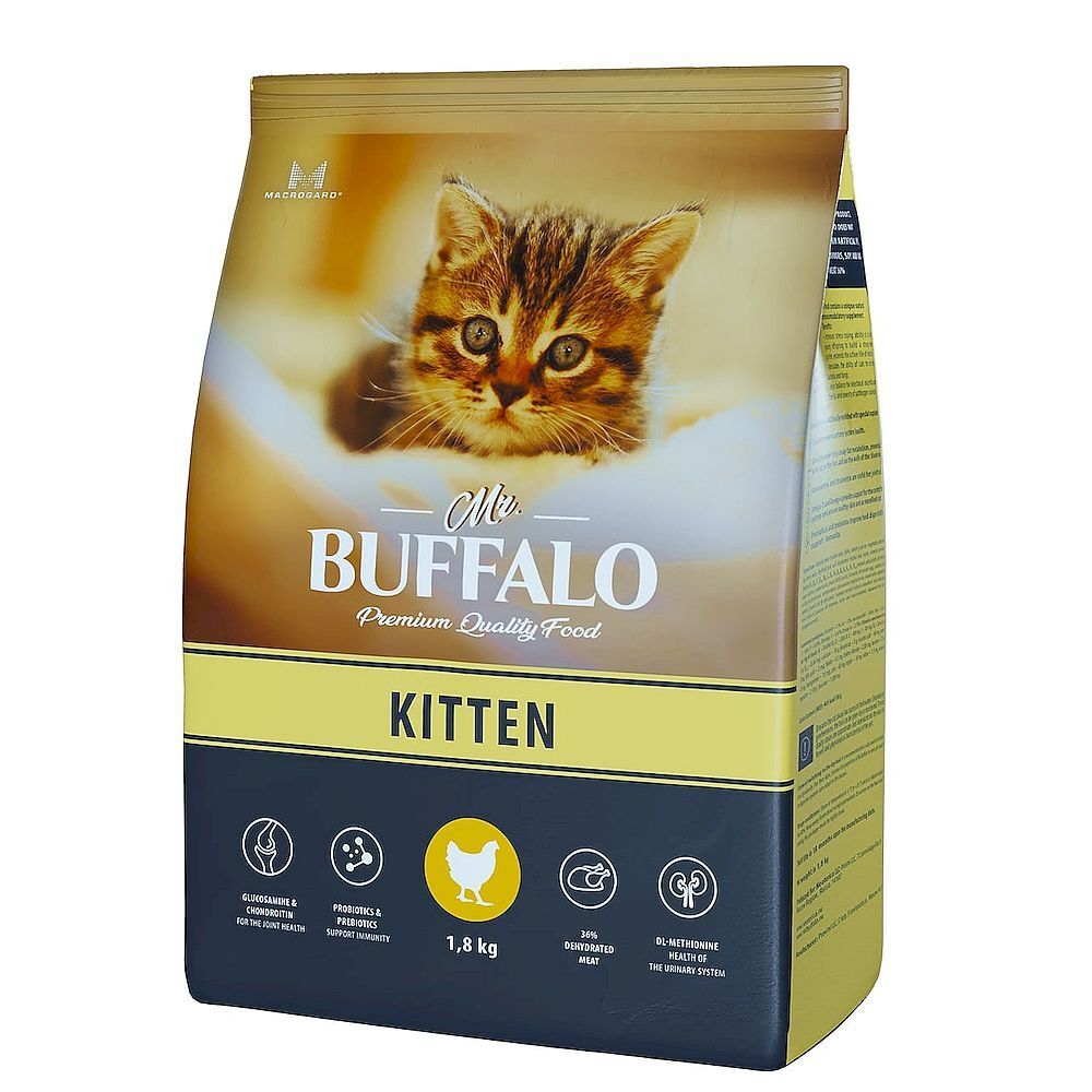 Mr.Buffalo KITTEN 1,8кг (курица) д/котят