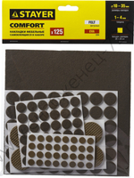 STAYER коричневый, самоклеящихся, 125 шт., набор мебельных накладок (40916-H125)