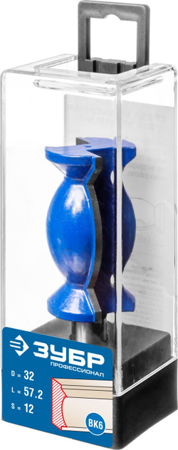 ЗУБР 32 x 57 мм, хвостовик 12 мм, фреза кромочная фигурная №9, Профессионал (28720-32)