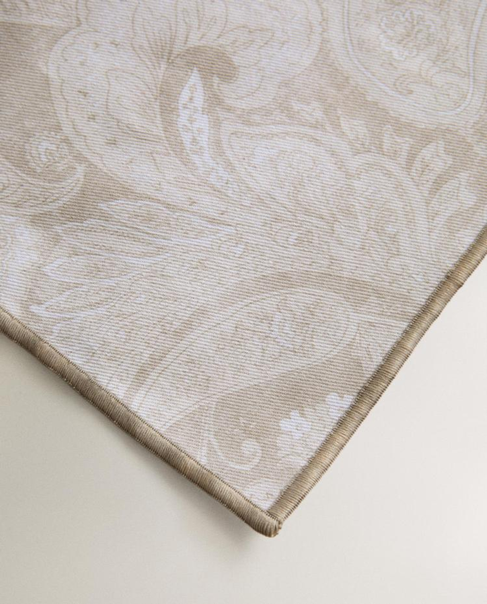 ZARA HOME СКАТЕРТЬ-ДОРОЖКА НА СТОЛ ИЗ ПРОПИТАННОГО ХЛОПКА С УЗОРОМ ПЕЙСЛИ, СВЕТЛО-БЕЖЕВЫЙ