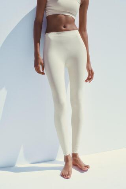 ZARA БЕСШОВНЫЕ ЛЕГИНСЫ, БЕЛЫЙ