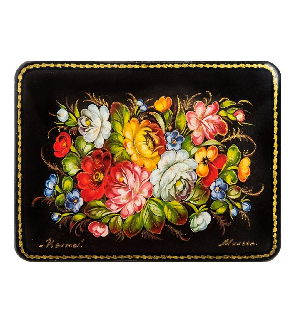 ШК-19/ 9-E Шкатулка в технике декупаж «Цветы» (10х8х3,5)