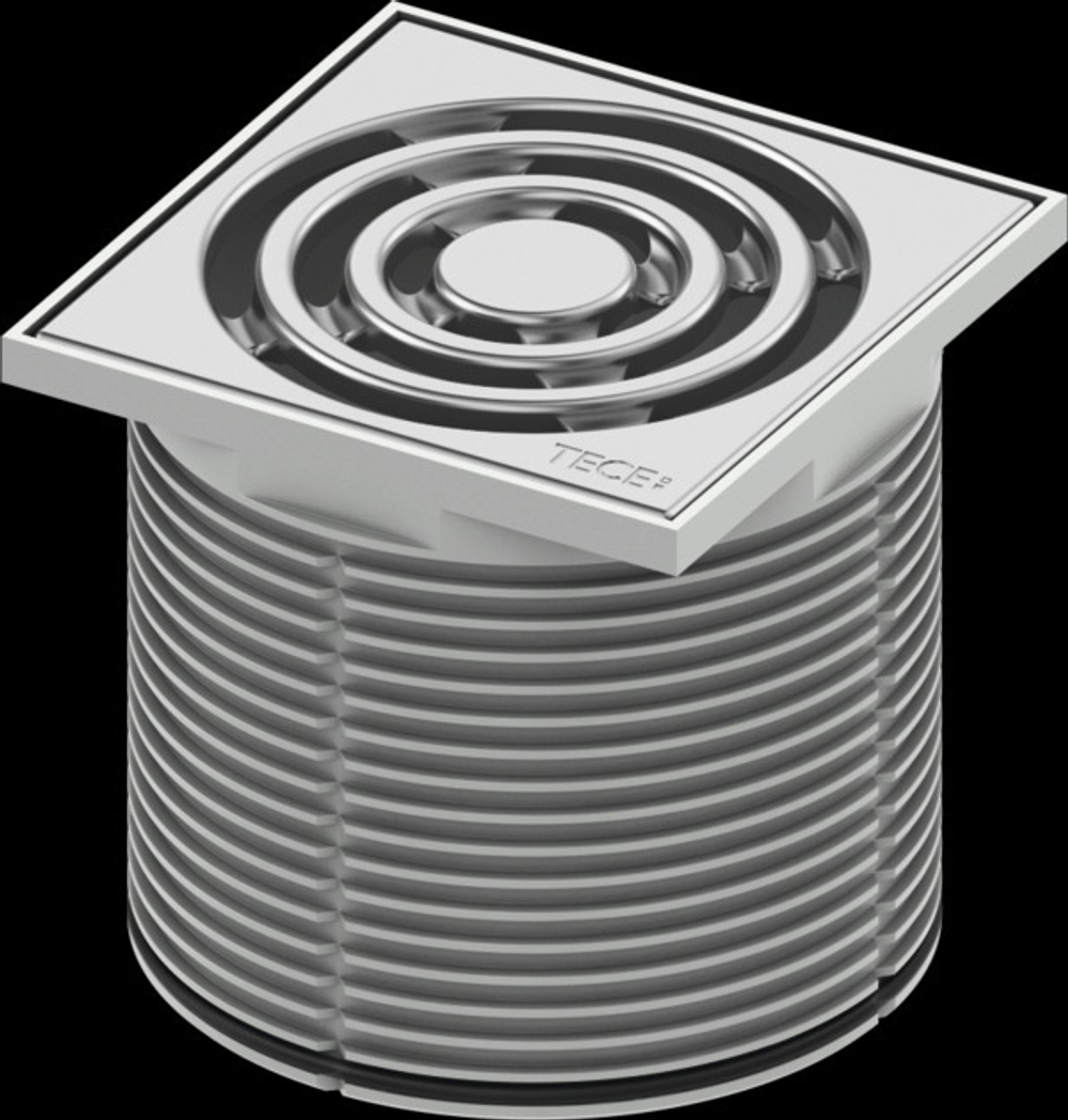 TECE KDP-S120 TECEdrainpoint S Комплект точечного трапа KDP-S120 с сифоном DN 50, с декоративной решеткой, производительность 0,52-1,35 л/с