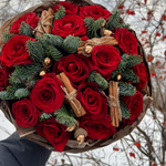 ❄ Красный с золотом | Баланс полушарий — новогодний букет