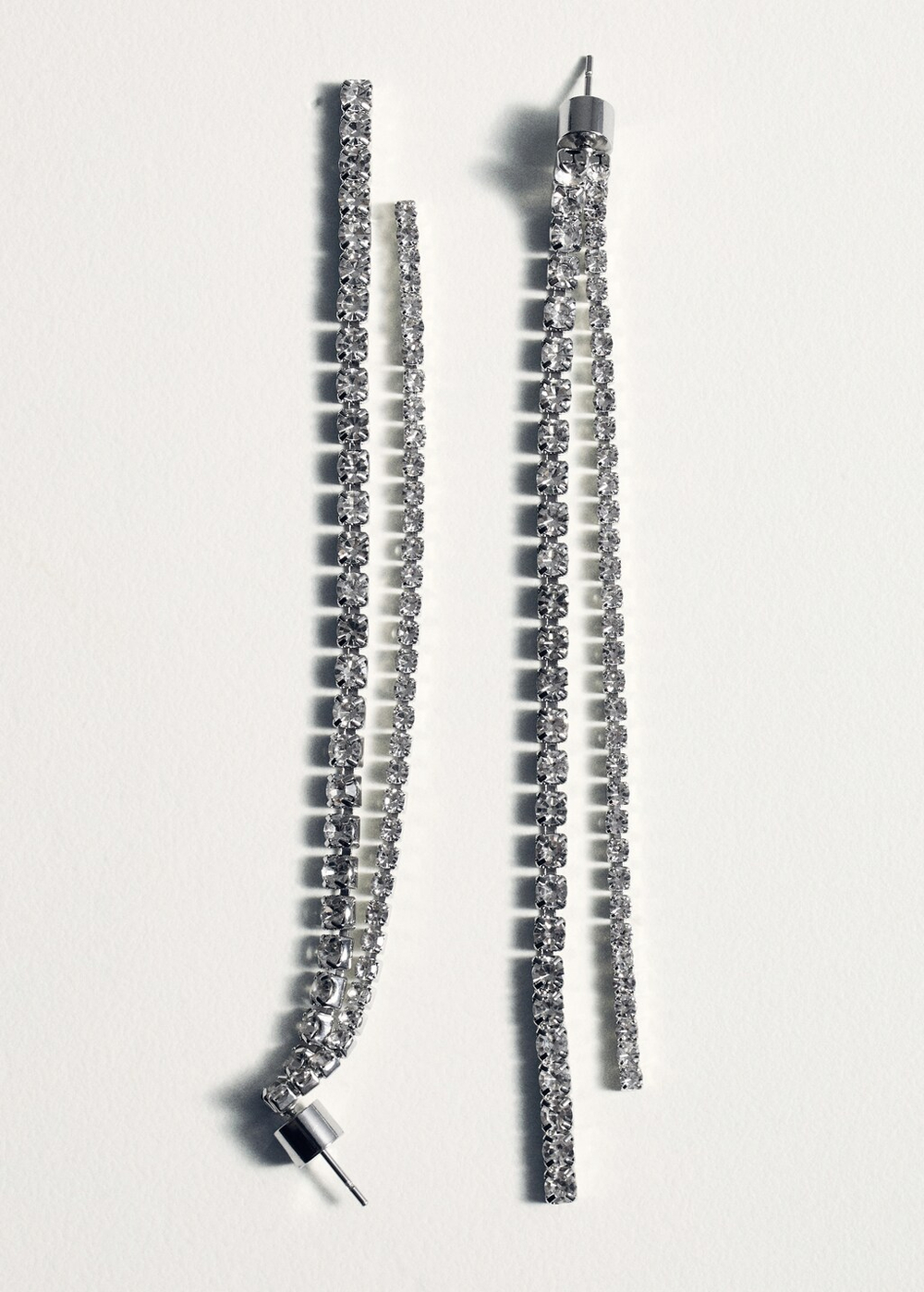 Серьги-нити с кристаллами
