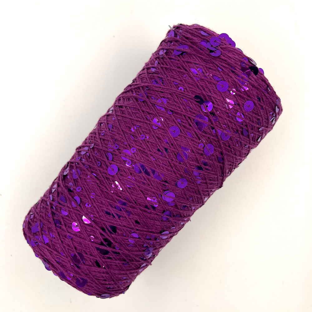 Королевские пайетки (3 и 6 мм), хлопок 100%, 330 м в 100 г , цикламен