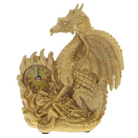 GAEM Фигурка декоративная "Дракон с часами" (ААх1), L18 W9,5 H21 см