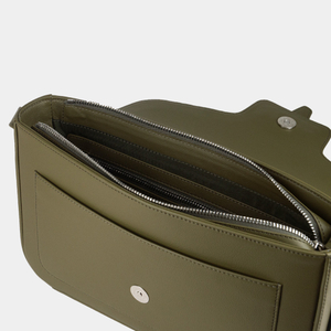 Сумка Universel с двумя плечевыми ремнями из кожи теленка, цвета оливы