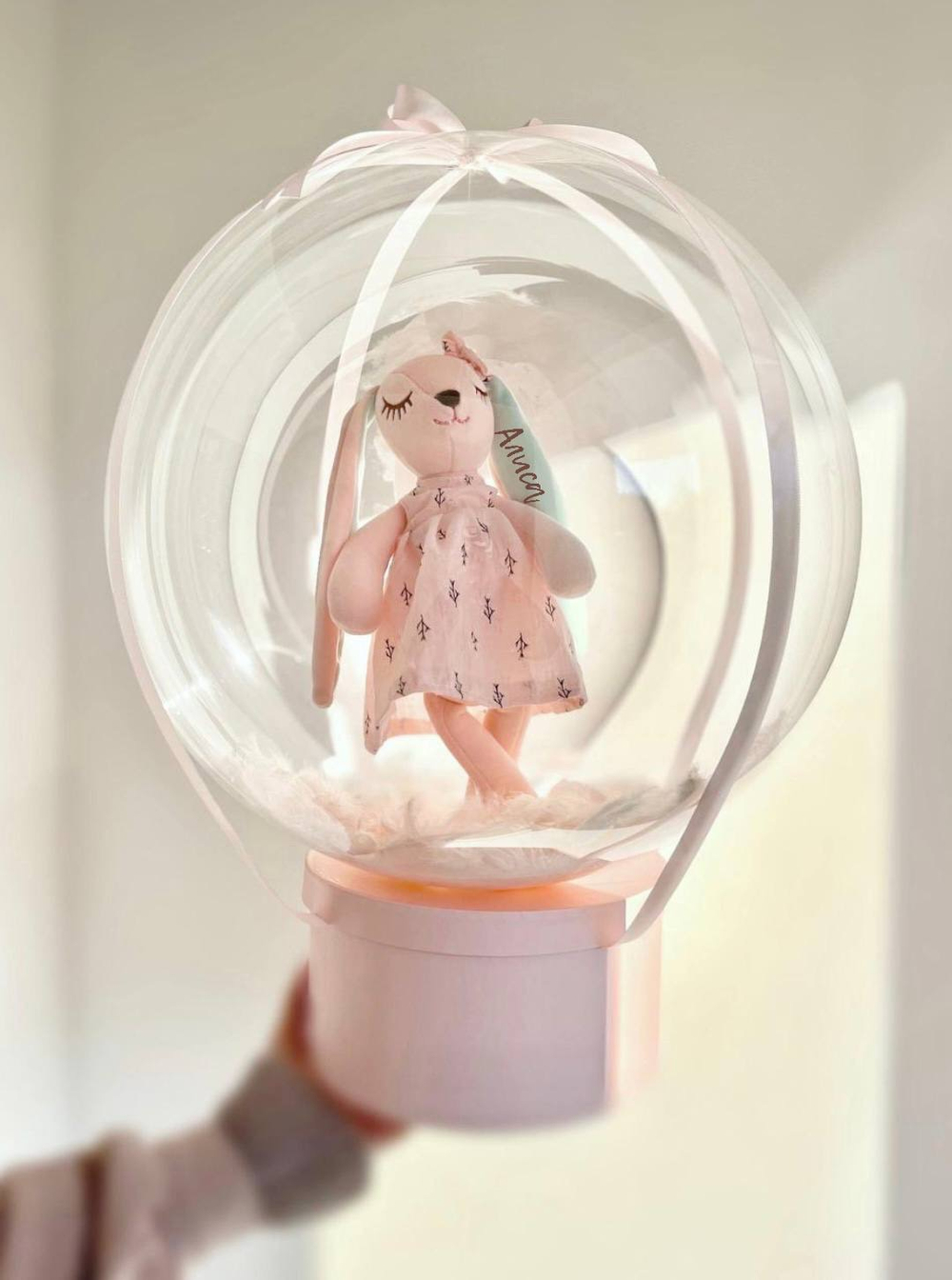 Игрушка в шаре именная Зайка №4958