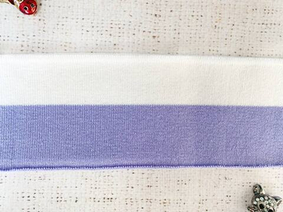 Подвязы трикотажные, ш. 6,8 см, L 120 см, сирень с молочным