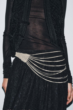 ZARA КОМБИНИРОВАННЫЙ РЕМЕНЬ ИЗ ЗВЕНЬЕВ И КОЛЕЦ, СЕРЕБРИСТЫЙ