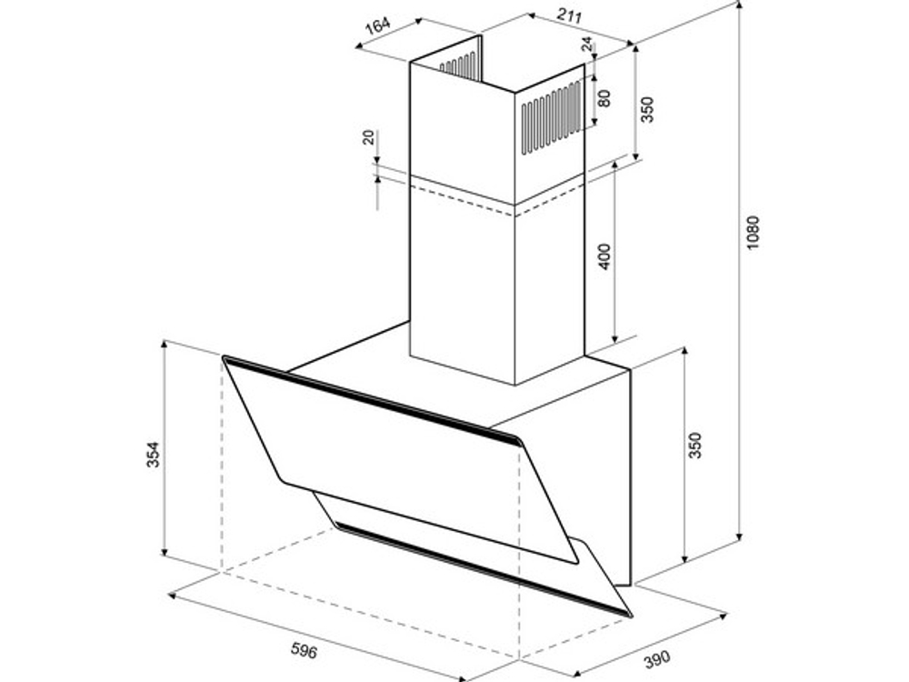 Вытяжка KRONA IRIDA 600 white sensor