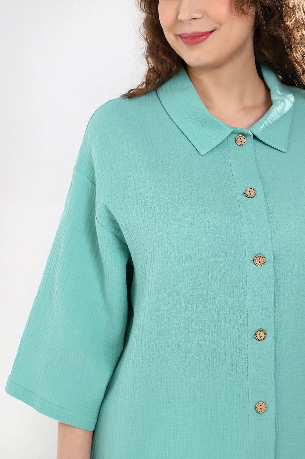 Блузка (рубашка) Виола-3 Виотекс ЗЕЛЁНЫЙ