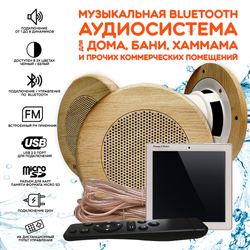 Комплект влагостойкой акустики для бани и сауны - SW 3 white SENSOR SAUNA (круглая решетка)