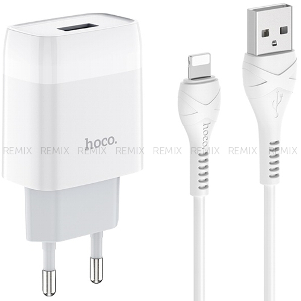 Блок питания Hoco C73A 2 USB + кабель lightning