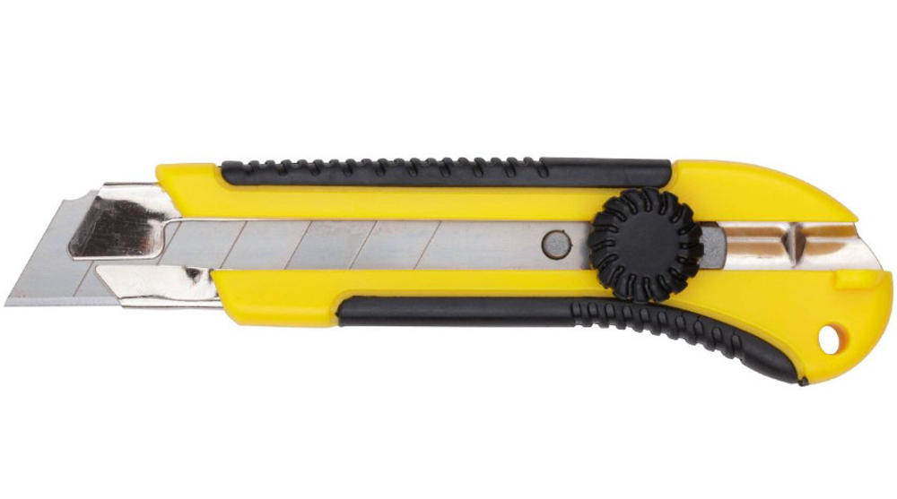 Нож 25мм технический усиленный прорезиненный