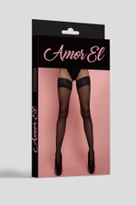 Пикантные чулочки в мелкую сетку с рисунком сзади (Размер: S-M-L) (Цвет: белый)