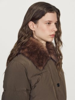 Massimo Dutti Стеганая куртка с водоотталкивающей пропиткой, темный хаки