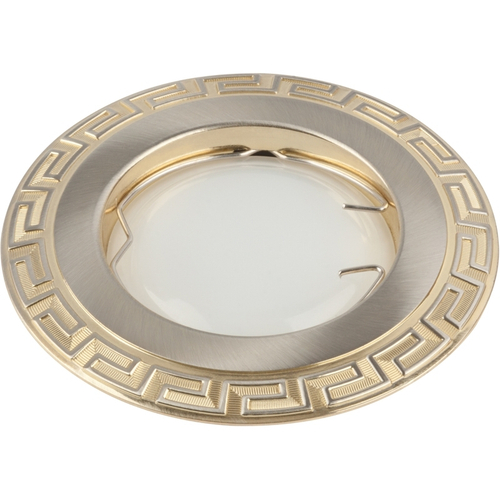 DLS-A103 GU5.3 CHROME+GOLD Светильник декоративный встраиваемый ТМ Fametto, серия Arno. Без лампы, цоколь GU5.3. Цинковый сплав, цвет хром. Отделк