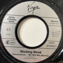 Винтажная виниловая пластинка LP Working Week Storm Of Light, Venceremos (Germany 1984) 7 дюймов, 45 RPM, Single