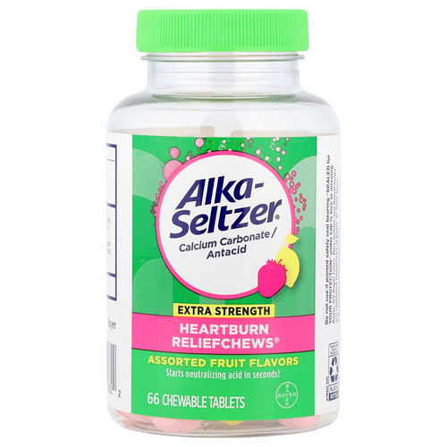 Alka-Seltzer, Heartburn Reliefchews®, фруктовое ассорти, 66 жевательных таблеток (750 мг в 1 таблетке)