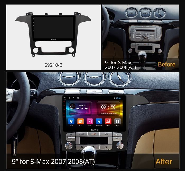 Магнитола для Ford Galaxy / S-Max 2006-2015 (климат) - Kuberg OL-9210-2 QLed, Android 12, Быстрая, CarPlay, 4G SIM-слот