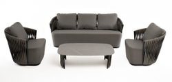 "Флоренция" лаунж-зона из искусственного ротанга, цвет графит