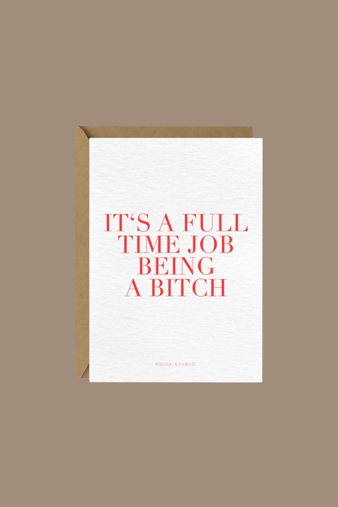 Открытка FULL TIME JOB / Polya Studio