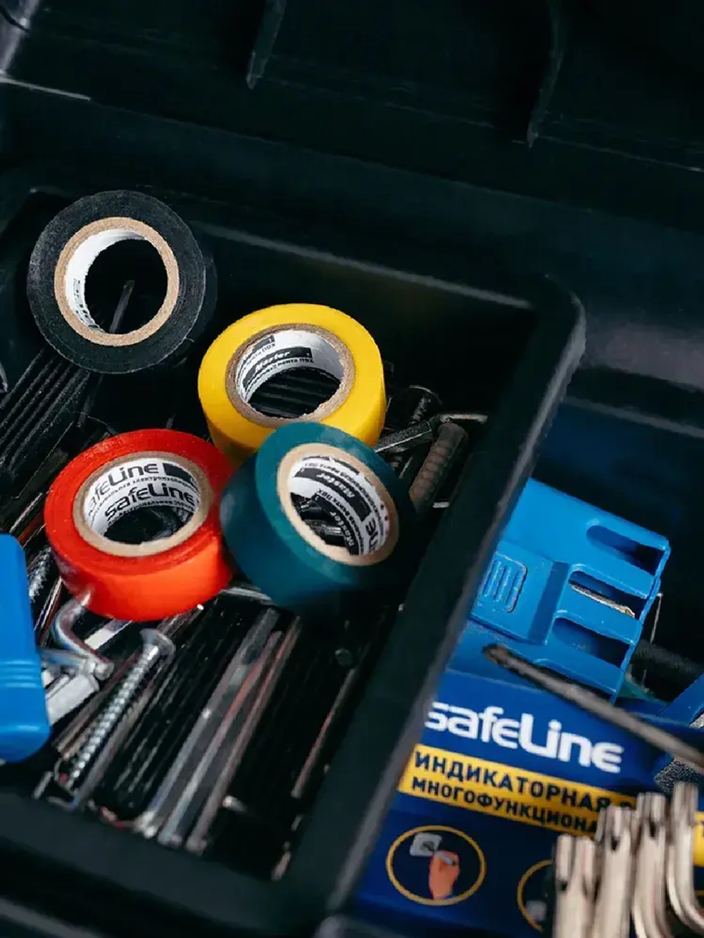 Изолента SafeLine Master 15/5, комплект 7 цветных МИНИ-роликов (ПВХ), ГОСТ