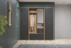 Прихожая с зеркалом Антре 65.08, Диамант серый