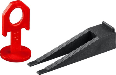 ЗУБР СВП, комплект в коробке: 1.0 мм, зажим + клин, 250 + 250 шт, система выравнивания плитки (33851-H250)