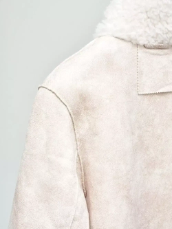 Шуба из шерсти мериноса чебурашка, белая, SilverFox