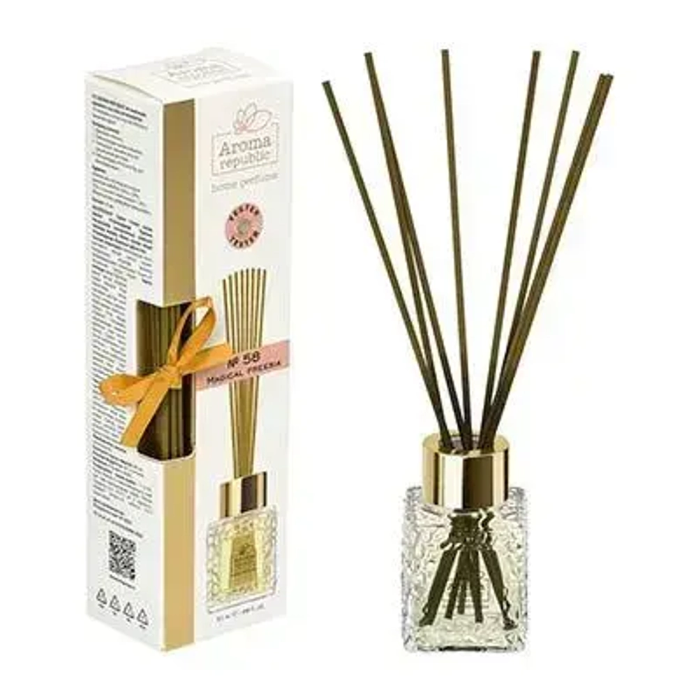 AROMA REPUBLIC Ароматический диффузор в стеклянном флаконе 50 мл,»№58 Magical freesia» /12