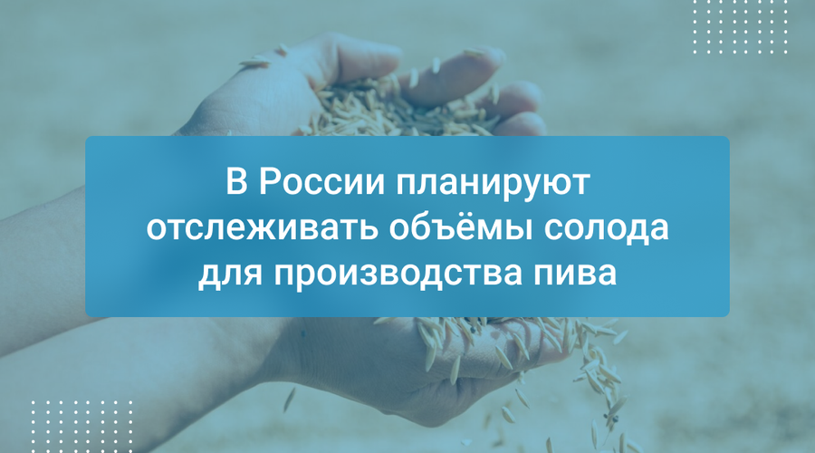 В России планируют отслеживать объёмы солода для производства пива