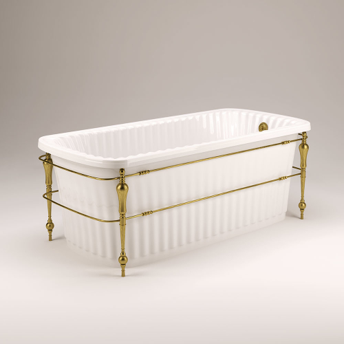 Ванна Migliore Olivia console 24378 174x80cm.  бронза/белая акриловая отдельно стоящая