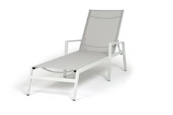 "Парма" шезлонг, каркас алюминий светло-серый (RAL7035) муар, ткань текстилен светло-серая