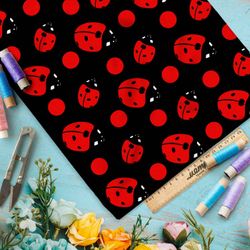 Ткань премиум габардин бижьи коровки