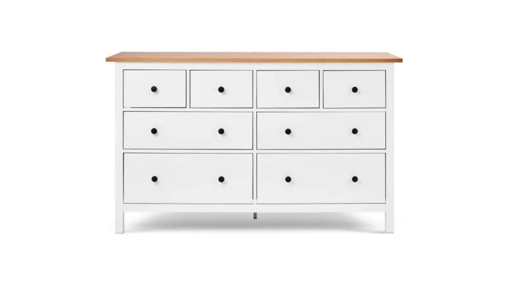 Комод с 8 ящиками - аналог IKEA HEMNES / ХЕМНЭС/ ХЕМНЕС / КЫМОР / ИКЕА 160х95х50 см, белый/светло-коричневый