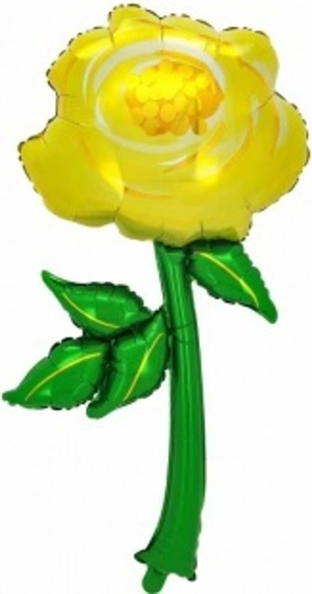 Шар (41""/104 см) Цветок, Роза, Желтый, 1 шт. Д119